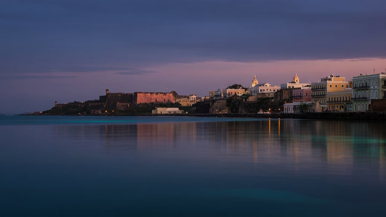 Old San Juan waterfront at twilight