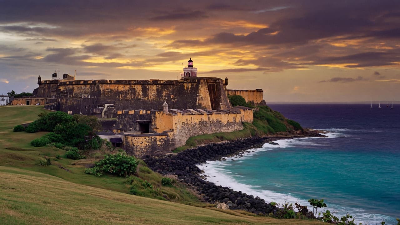 Castillo San Felipe del Morro at dusk, Old San Juan